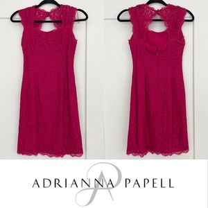 EUC Adrianna Papell Pink Lace Cocktail Dress, Size 4